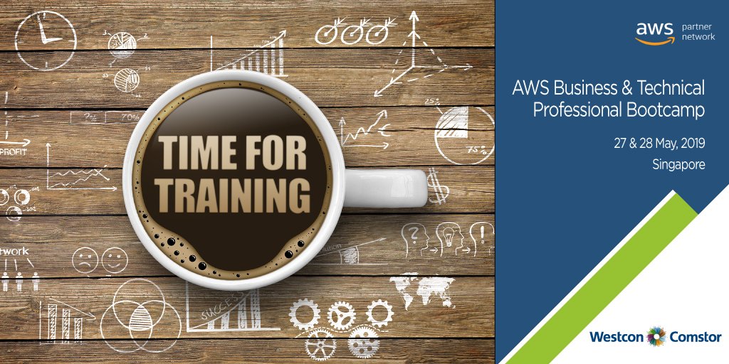 WestconcomstorC's tweet photo. Join the AWS Business Professional &amp; AWS Technical Professional bootcamp in Singapore, with Westcon-Comstor in May. The resulting accreditations from this bootcamp are an essential requirement for the 2019 APN  program.  https://t.co/Uf7XzwSZQj  #APN #AWS https://t.co/NQ0YcIOH0n