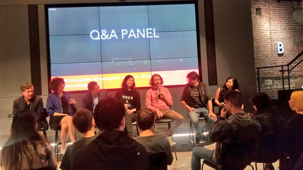JC_3D's tweet photo. Send these panelists your questions using the hashtag #CreatingARVR! This is being recorded so you can hear the answers later. @erinjerri will be watching the twitterverse for your tweets! #AR #VR #XR https://t.co/05Ta2tDlQH