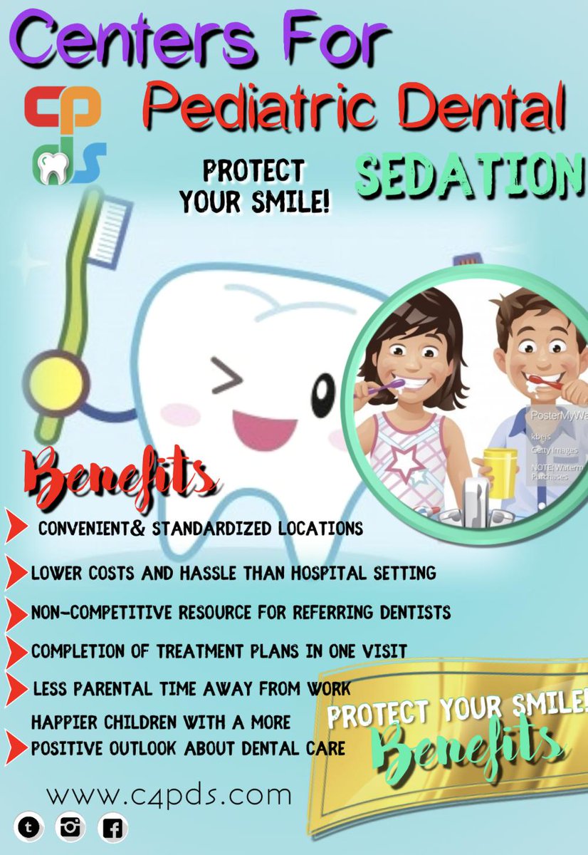 CSedation's tweet image. Centers for Pediatric Dental Sedation has several benefits to Parents, Referring Dentists, and Society!

Contact us today for more information on how we can help you, your family!
#centersforpediatricdentalsedation #pediatricdentist #dentalsedation #atlantadentist