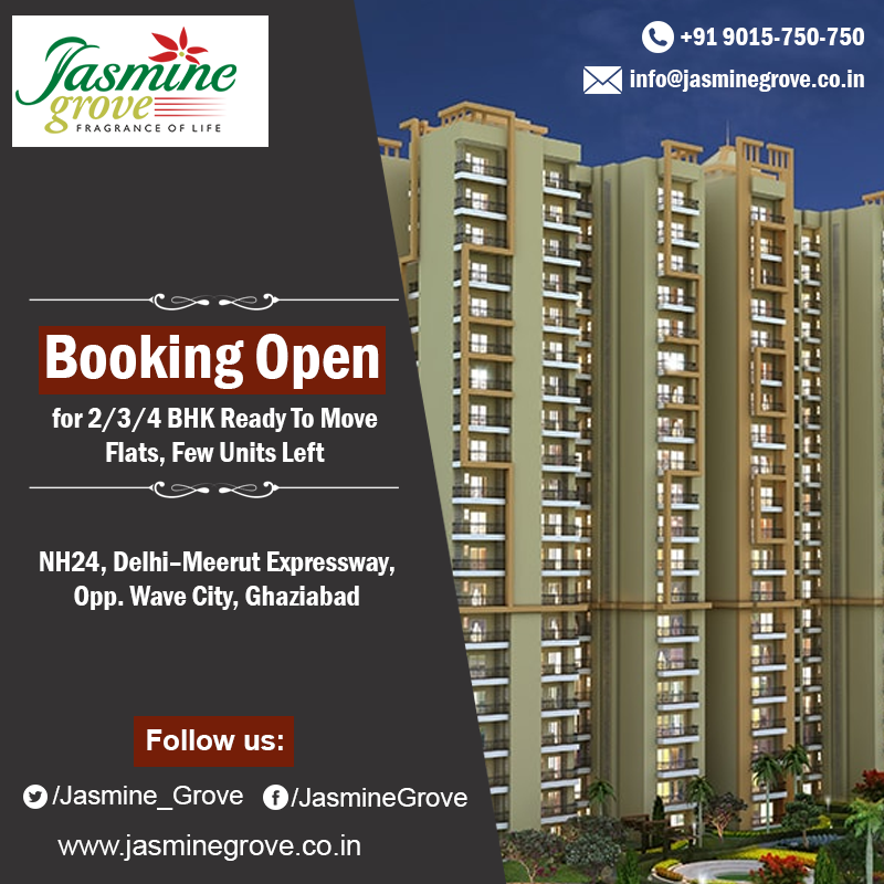 Jasmine_Grove's tweet photo. Booking Open for 2/3/4 BHK #ReadyToMove #Flats in #JasmineGrove, #NH24  Opp. #WaveCity #Ghaziabad

✅ Few Units Left, Ready To Shift
✅ Best Location &amp; Connectivity through #DelhiMeerutExpressway
✅ 80% Open Area with all modern facilities
For more visit 🌐https://t.co/pHBoFn6ZCp https://t.co/7QZUAehhY8