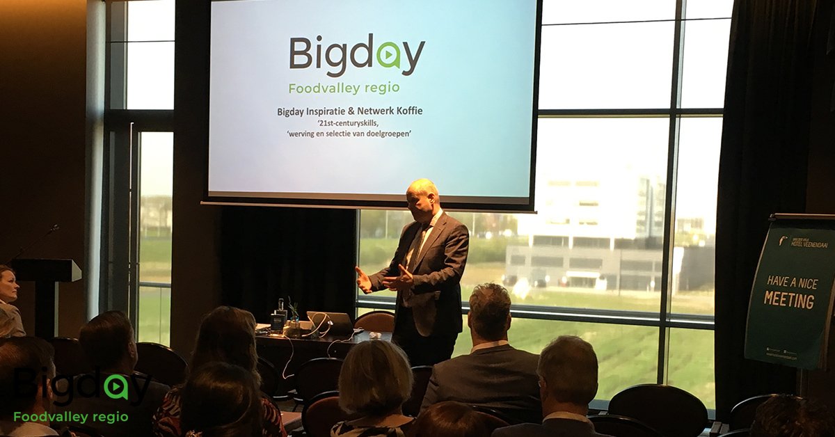 Inspiratiesessie met werkgevers, scholen en gemeenten die samen de arbeidsmarkt in de regio Foodvalley stimuleren. #bigdayfv