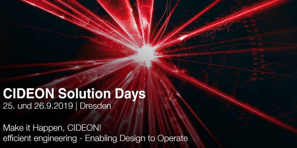 cideon's tweet photo. Save the date: CIDEON Solution Days! Zugegeben, bis September ist noch etwas Zeit. Aber die Kalender füllen sich schnell, deshalb: merken Sie sich bitte schon heute den 25. und 26. September 2019 vor.
https://t.co/6hBYv6pyJj
#CIDEON #CIDEONSolutionDays https://t.co/tI0moejtnZ