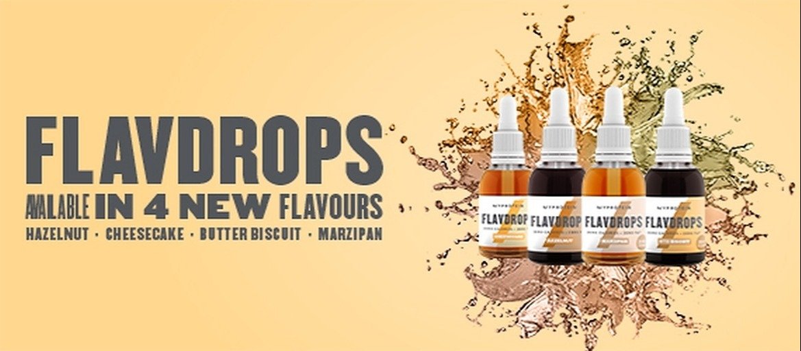 Myprotein on X: Someone say new FlavDrops? 👀🤤 Your fave Flav's are back  in 4 new flavours 🙌 Which are you choosing? 🥜 Hazlenut 🍰 Cheesecake 🍪  Butter Biscuit 😋 Marzipan Shop