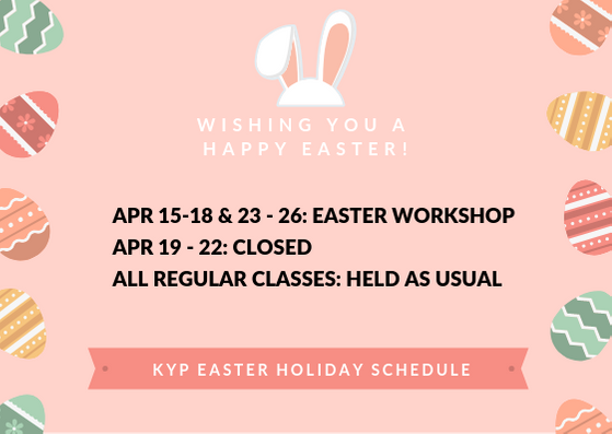 KYP_edu's tweet photo. Happy Easter! We're open for both Easter Workshops and regular classes this week and next. https://t.co/RgIdAom1GM