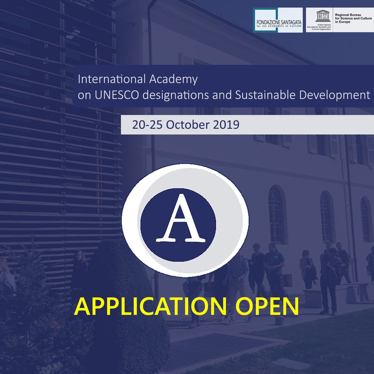 APPLICATIONS ARE OPEN until 24th May 2019 for the V edition of the “International Academy on #UNESCO Designations and Sustainable Development” (20-25 October 2019).
More info and to apply: 
buff.ly/2ZjfC5t

#Agenda2030 #SustainableDevelopment #Worldheritage #UnitedNations