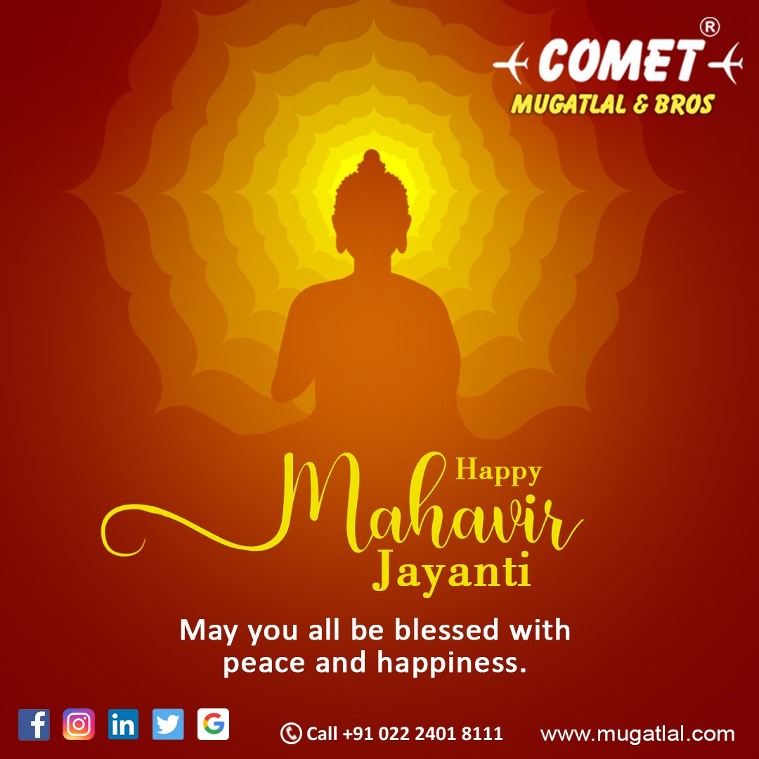 cometkitchenco's tweet photo. May Lord Mahavir fulfill all your dreams and bless you all with peace and happiness. #CometKitchen wishes one and all a very Happy Mahavir Jayanti.
#lordmahavir #mahavirjayanti #happymahavirjayanti https://t.co/W8pn8KNGxK