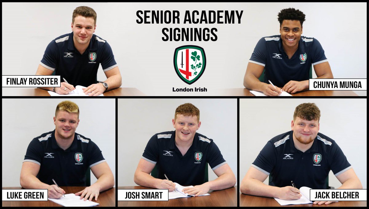 londonirish's tweet photo. ✍️ | London Irish has today confirmed five additions to the Senior Academy for the 2019/20 season.

Finlay Rossiter, Chunya Munga, Josh Smart, Jack Belcher &amp; Luke Green have been given the opportunity to further their development at the club. Read more 👉 https://t.co/oeHgcZOCtp https://t.co/KsZTt4Yfd3