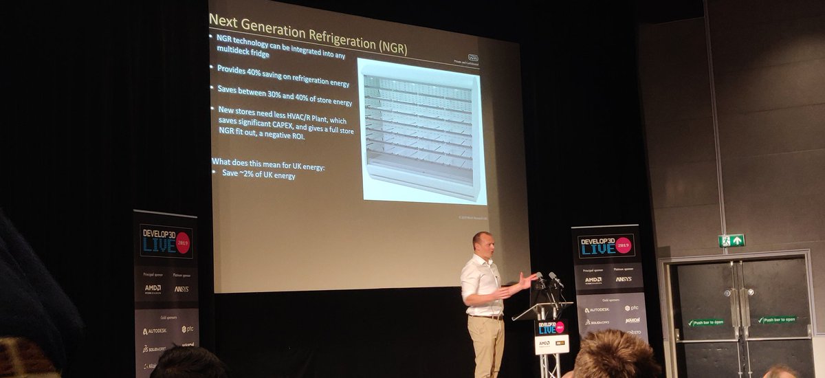 LeanintoDesign's tweet image. Sheffield I am in you. Currently learning how making Cars fast turned into a 40% saving in energy bills for supermarkets using CFD Developments with Chris Harley. I also see @SteveCox3D in the middle at the front. #Develop3DLive