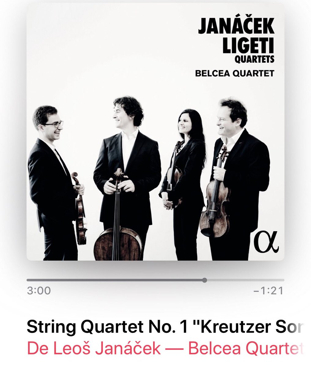 El @BelceaQuartet muestra su vertiente más madura y narrativa en esta segunda grabación de los cuartetos de #Janáček que centrará su próximo lanzamiento en @alpha_classics, el 26 de abril. Tuvimos ya un avance a finales de 2018 en @SFBilbao 👉 elpais.com/cultura/2018/1…