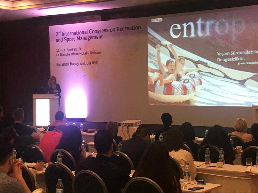 PolinWaterparks's tweet photo. Thank you for the great interest you have shown during @sohret_n8 ‘s presentation on the "Contribution of Leisure and Recreational Experiences to Attainment of Happiness" at 2nd International Congress on  Recreation and Sports Management in Turkey. @rekcad #recreation #leisure https://t.co/vvmQ8Ejya1