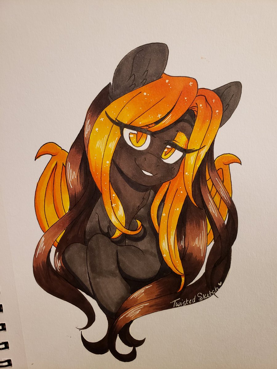 twisted_sketch's tweet photo. I really wanted to draw @Ruefers new babby shes so pretty ♡♡♡ #twistedsketch #mylittlepony #traditional #copics #ruef #nightflare https://t.co/aoSiX1VhcB