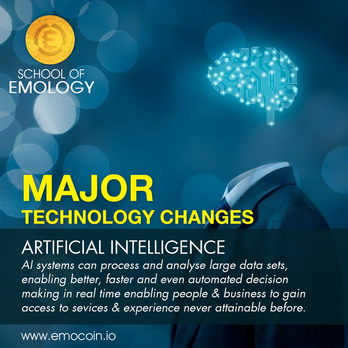 its_emocoin's tweet photo. #ArtificialIntelligence
#technology #currency #blockchain #cryptocurrency #crypto #digitalasset #emo #emolife #emoworld #emonetize #emocoin #schoolofemology #emotech #emogames #emofoundation #decentralise #cryptography #cryptonews
#bitcoinnews #cryptoexplorer #cryptotrading https://t.co/M2n6aIoLTI