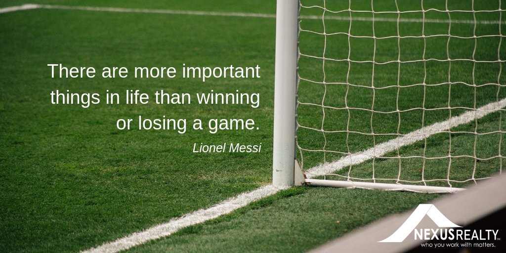 There are more important things in life than winning or losing a game. 😉