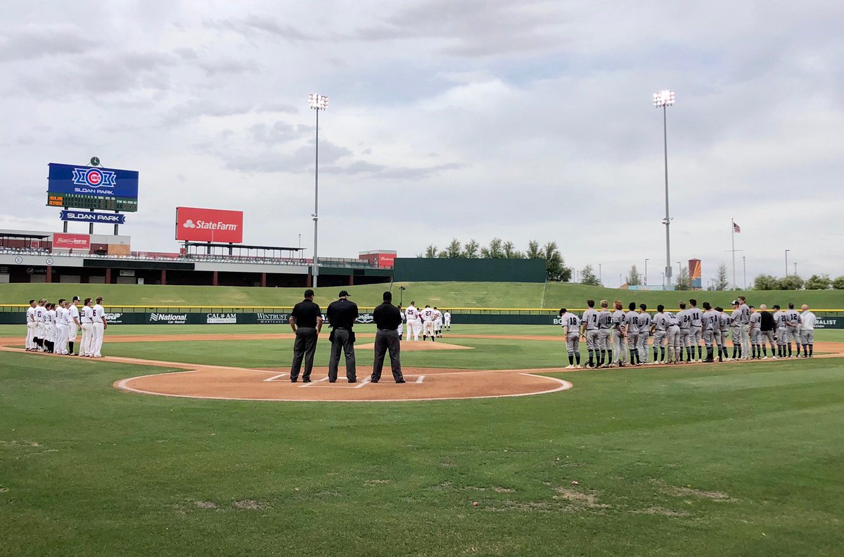 HHawksBaseball1's tweet photo. Great TEAM win tonite vs Desert Ridge 6-1 at the Cubs Sloan Park. 12 hits, Drew Woody 14 ks, 6 2/3 innings, #EAT, @hawksbaseballaz @thehhshawks @Highland_Hawks https://t.co/yE24tlrx8T