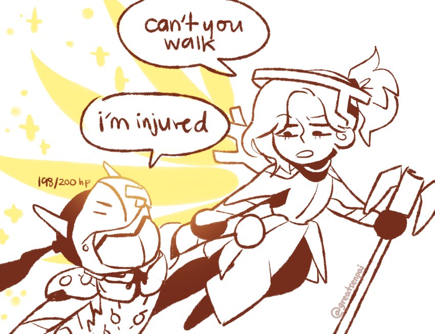 Don't you see the bandaid on his head?