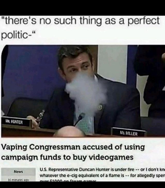 mashelyn_c's tweet photo. this would be funny, except, this is real. this is duncan hunter jr. the representative of california’s #50thdistrict. #votehimout2020 #midtermsmatter #localvotesmatter #gathersnothunters #duncanhunter #duncanhunterforprison #wherestherabbit #fuckracists #vote #campanajjarfo… https://t.co/ReEW3wurdW