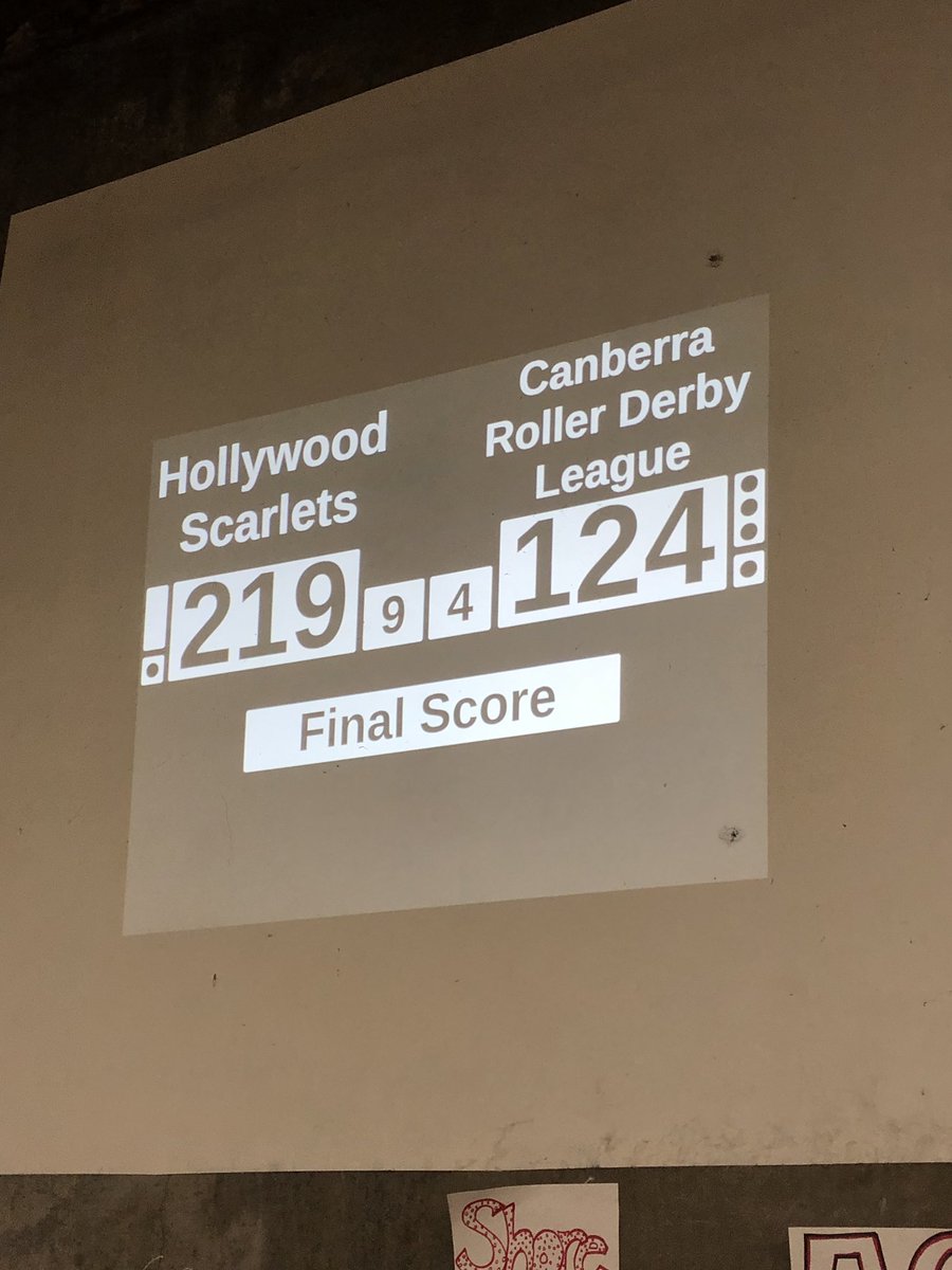 Final score! Thank you officials and thank you thank you <a href="/CRDLderby/">Canberra Roller Derby League</a> ❤️