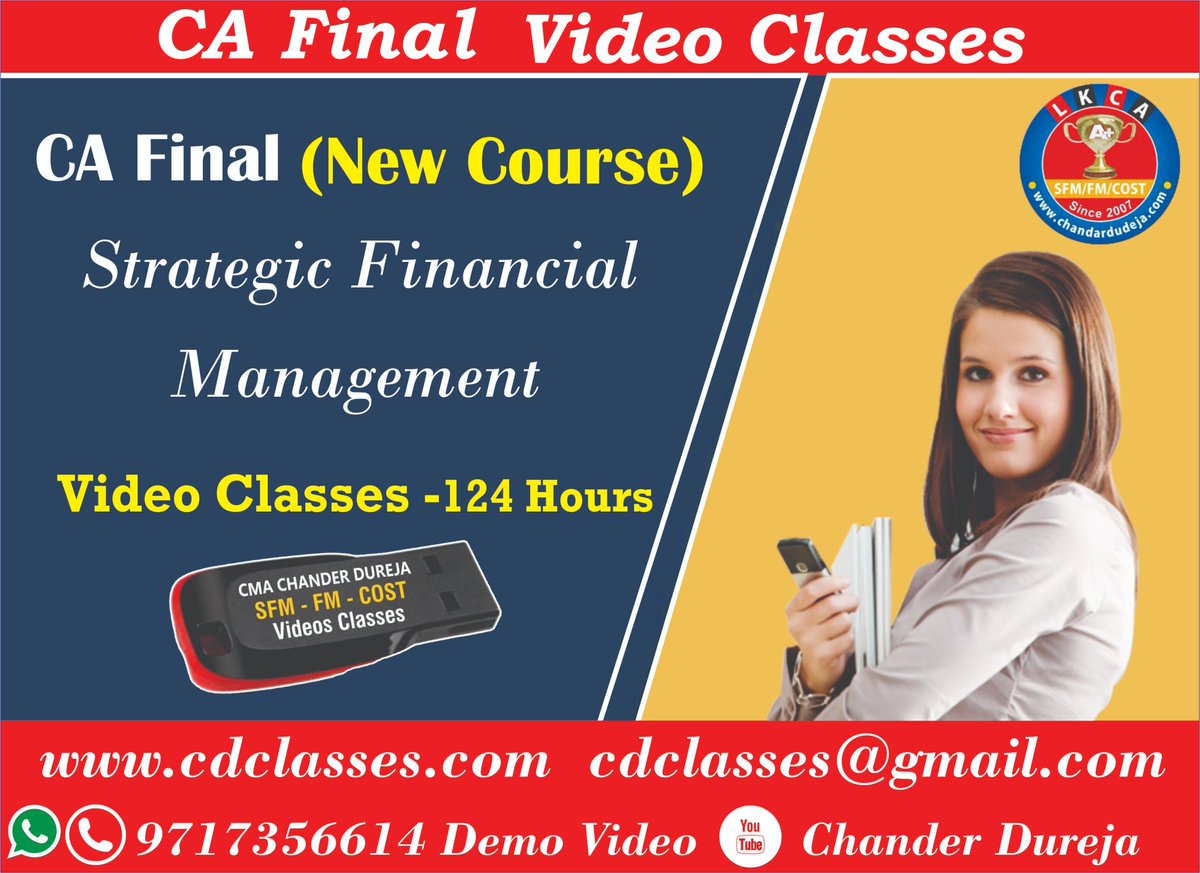 cdclasses's tweet photo. Video Lectures of CA FINAL SFM New COURSE
#CAFINAL,
#CMAFinalSFMonlineClasses,
#SFMvideoclasses, #CAfinalNewCourse, #CAFinalonlineclasses, #onlineclassesfor_CAFinalnewCourse,
#FreedownloadableVideoforSFM,#CAonlinecoaching,
#CAOnlineclasses
https://t.co/y8WldTIOe7 https://t.co/qQ6itXzrbs