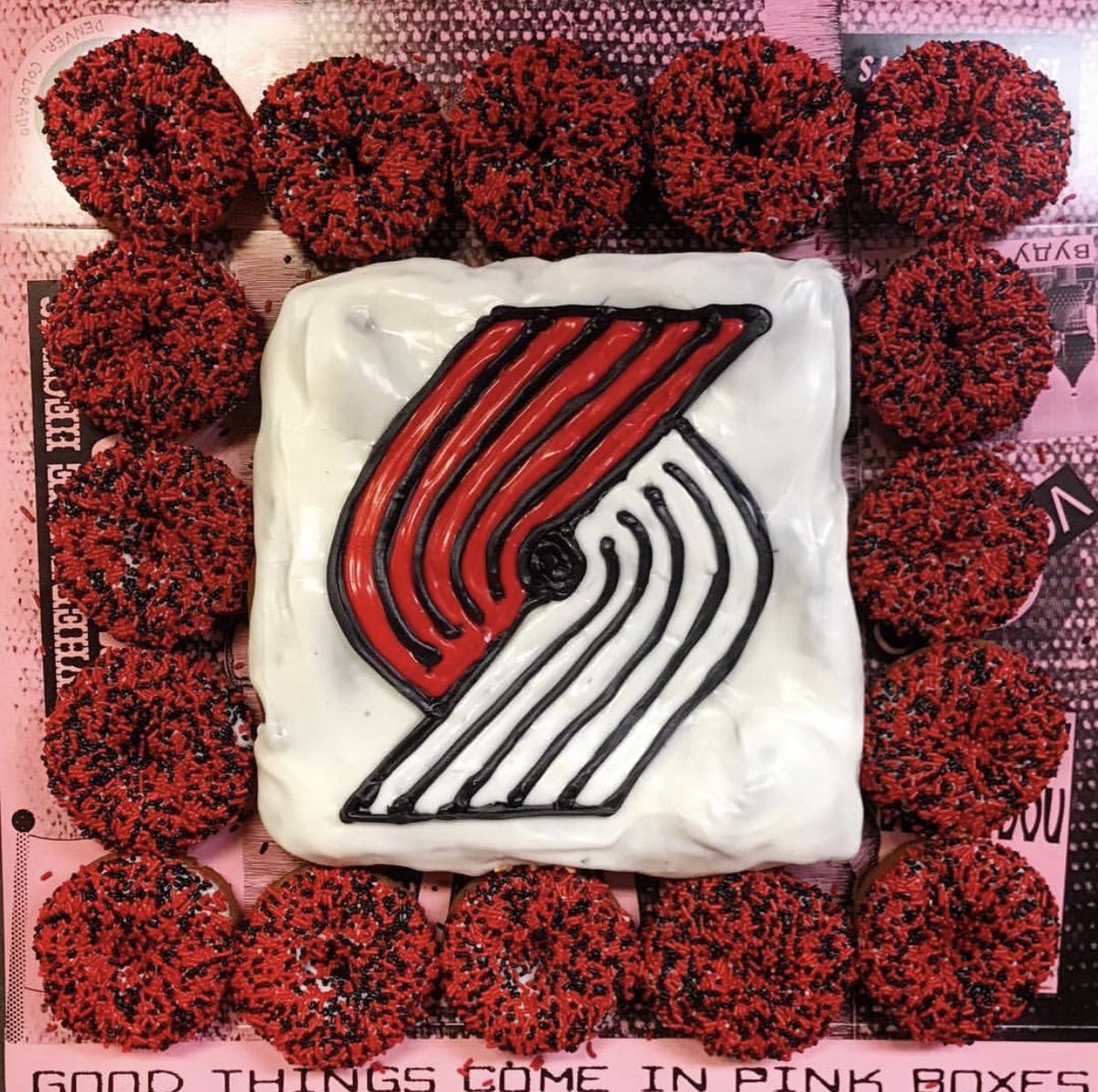 VoodooDoughnut's tweet photo. Congrats to the @trailblazers on the big win tonight! #goblazers #portland https://t.co/lsTyI3OvrL