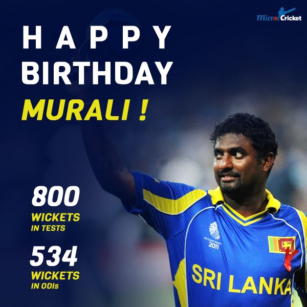 Happy birthday to legendary spinner Muttiah Muralitharan!  