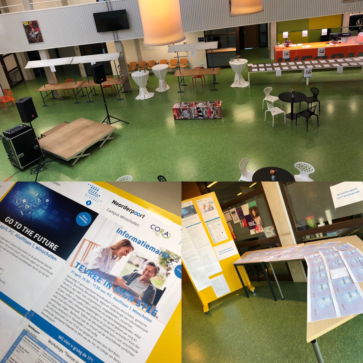 Stilte voor de storm. Vandaag de tweede editie van onze Campus informatiemarkt. In de ochtend voor studenten en in de middag voor zorgverleners, zorgaanbieders en andere belangstellenden.