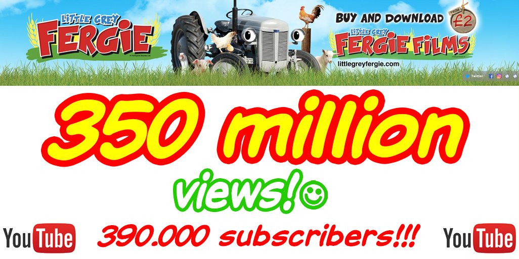 We are overwhelmed!!!! We have reached 350 million views and nearly 400k followers on YouTube. We are incredibly grateful for all your support and hope to have you with us in the exciting year ahead. 

#YouTube #Support #LittleGreyFergie