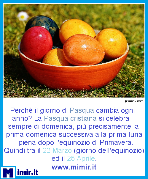 ItMimir's tweet photo. Perchè la data della Pasqua è variabile? #saiperchè #perchè #sapevatelo #sapereèpotere #curiosità #curiosone #pasqua #aprile #buongiorno #mimir https://t.co/YZUF5cg1EV https://t.co/0BOyf7trfE