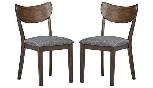 Rivet Mid-Century Curved-Back Dining Chairs, 18″W, Set of 2, Chestnut For Sale designmykitchen.info/rivet-mid-cent…