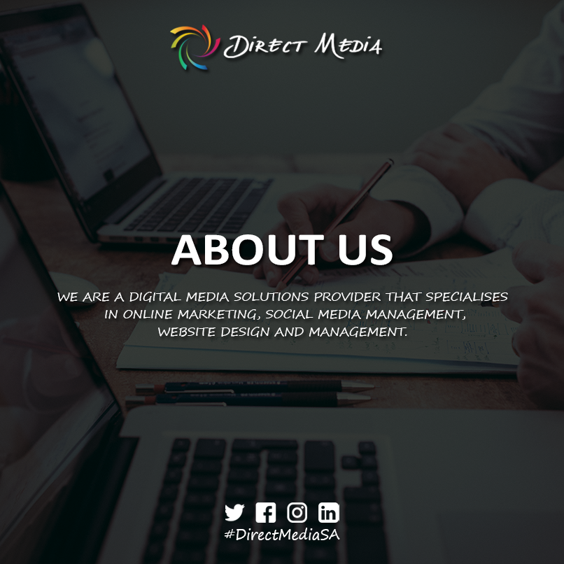 DirectMedia_ZA's tweet photo. We offer our clients a one-stop solution for all their digital needs.
For more information visit https://t.co/juRg4Y7Wqv
#Website #Design #Content #Management #DirectMediaSA https://t.co/oR2tWljKic