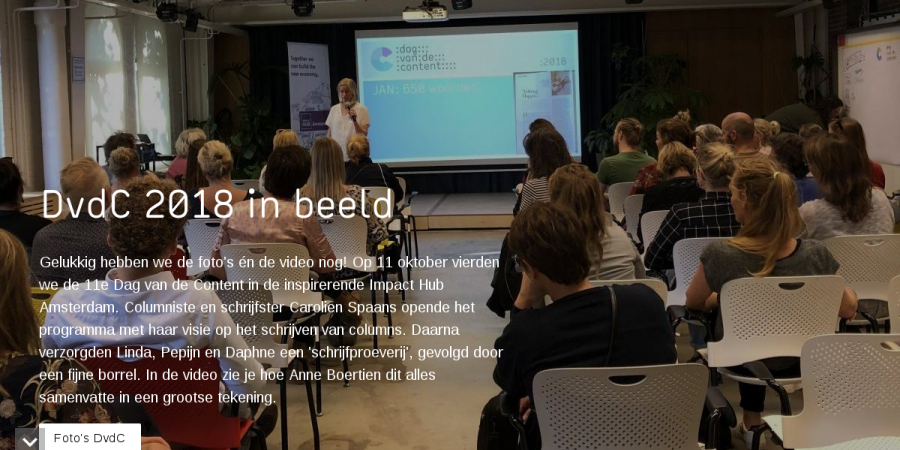Lamarcomm's tweet photo. Gelukkig hebben we de foto’s én video nog: blik met ons terug op de Dag van de Content 2018. Dan gaan wij ondertussen aan de slag voor oktober 2019! https://t.co/YqaOjfg4Zn https://t.co/T8kyLScdR2