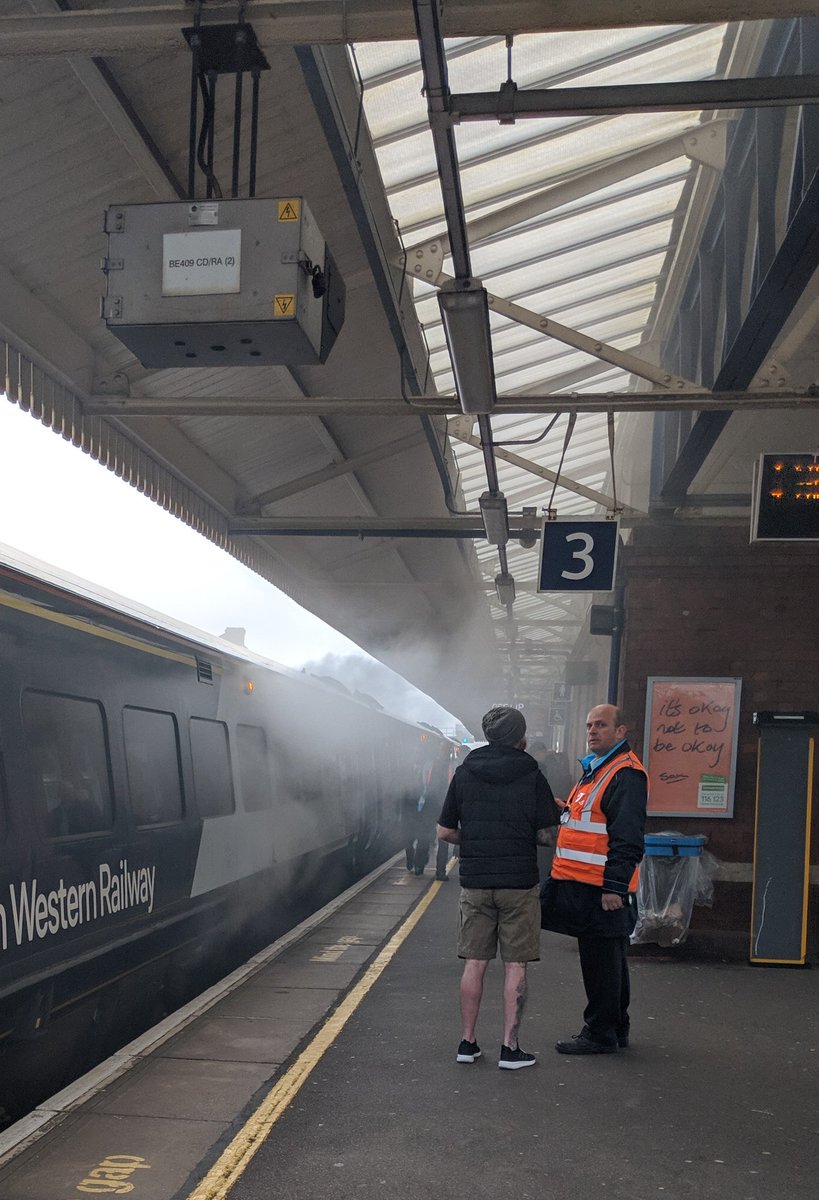 MartinFC's tweet image. Kicked off our @SW_Railway train at Basingstoke - smoke coming from underneath