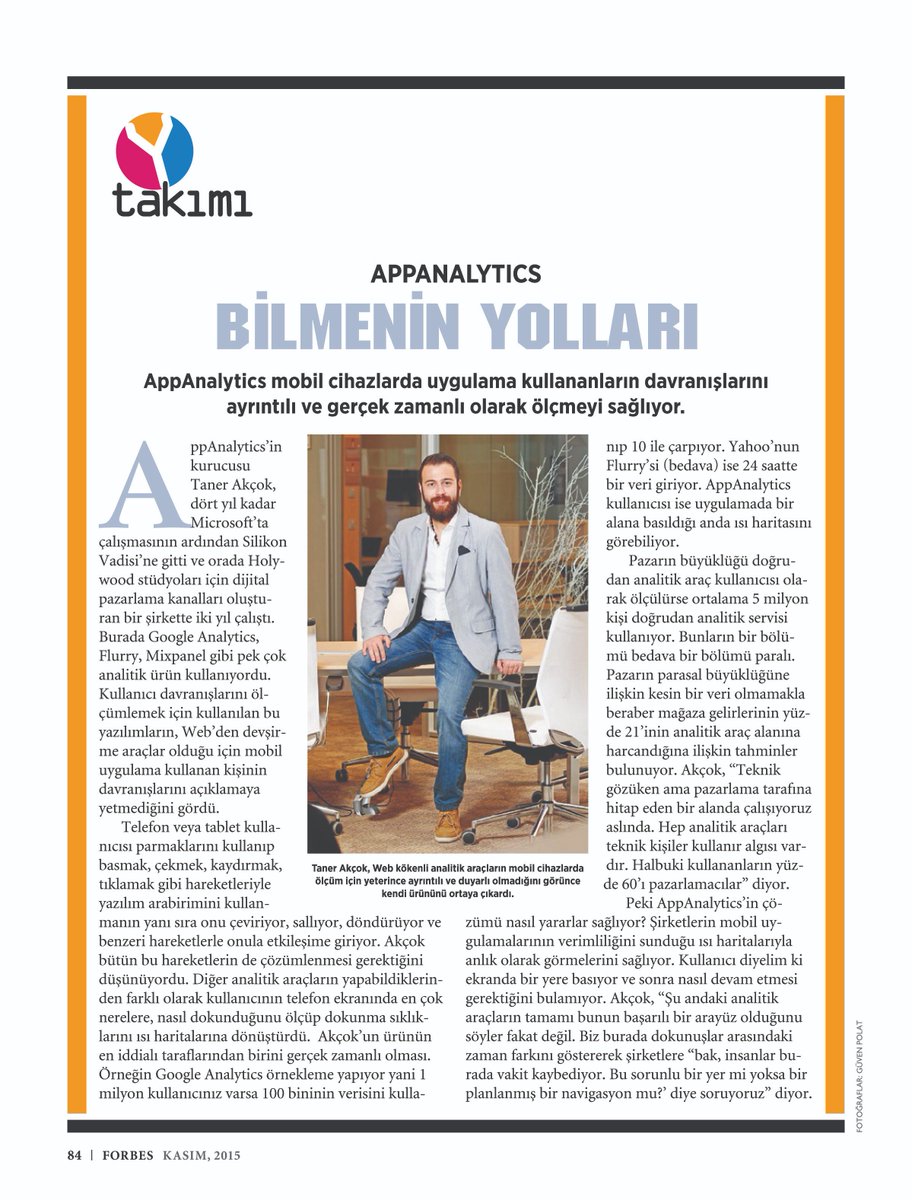 ForbesTurkey's tweet image. Taner Akçok&apos;un 2013&apos;te kurduğu #Appanalytics, 2015&apos;te Forbes Türkiye sayfalarında yer almıştı. 2016&apos;da ise @businessinsider tarafından dünyanın en hızlı büyüyen ikinci B2B girişimi seçilmişti.