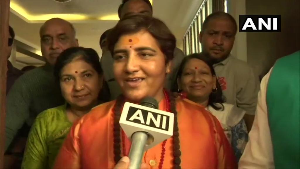 Sadhvi Pragya Singh Thakur in Bhopal: I have formally joined BJP, I will contest elections and will win also. #LokSabhaElections2019