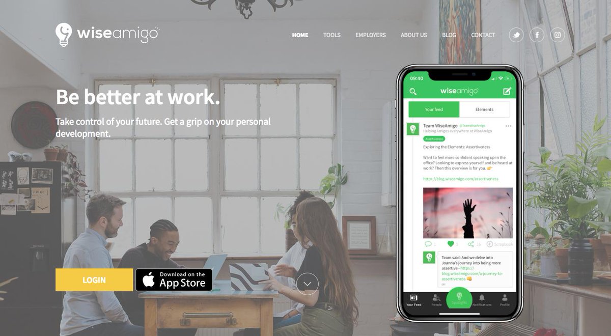 Hey! It seems they've stopped talking about #Brexit for a moment...🤔 Time to breathe and think about other things? Your #personaldevelopment should one of these. Why would you not want to feel better at work? Use the @WiseAmigo platform to take control of your future growth now.