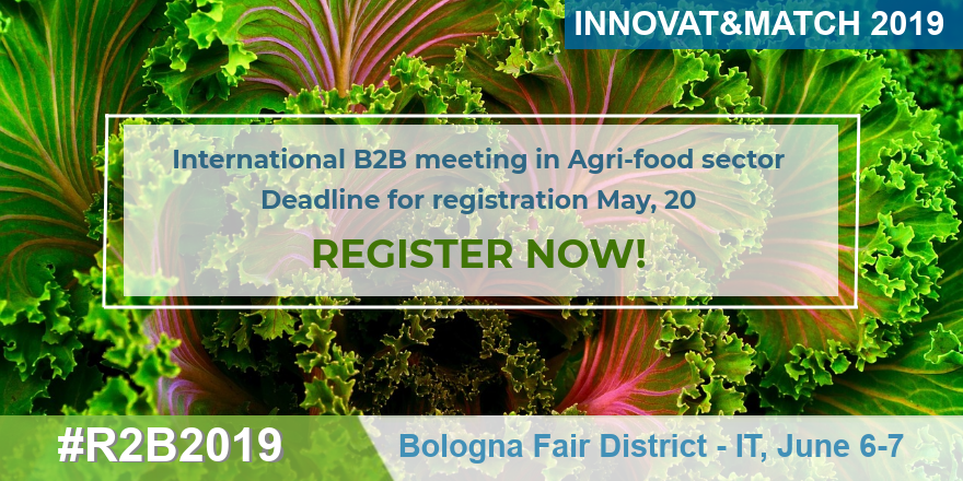 Aster_ER's tweet photo. #R2B2019 #Business meetings one-to-one with #agro #food partners about #ArtificialIntelligence. 
Come to Innovat&amp;Match in Bologna! 
🛫 Up to 15 travel grants to support participants outside #Italy. 
⌛ Apply before 6 May 2019
https://t.co/PteWpdcGIS
#AI #EENCanHelp https://t.co/etKG04jm0S
