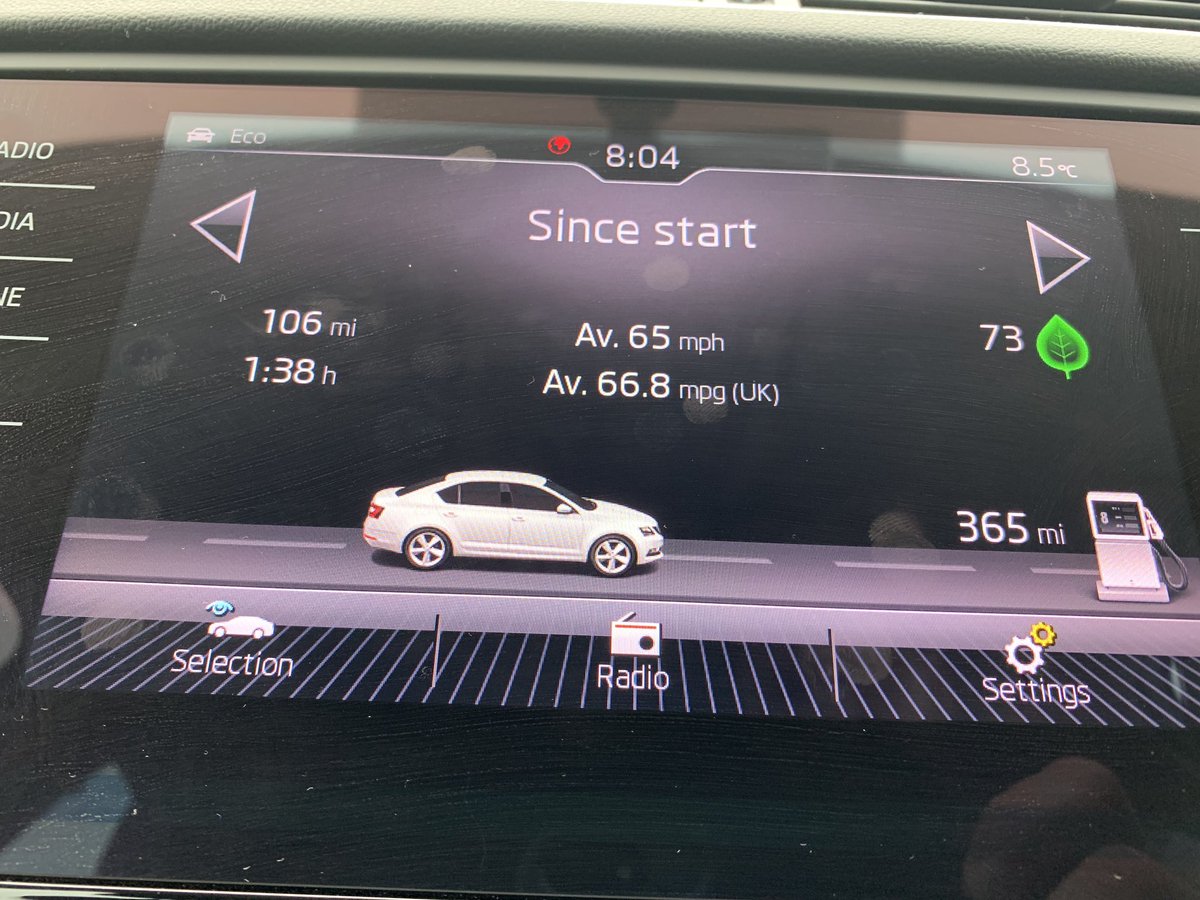 LongTests's tweet image. First journey today, Gateshead to Leeds, gave some excellent MPG @SKODAUK #realworldtest #cleantouchscreen