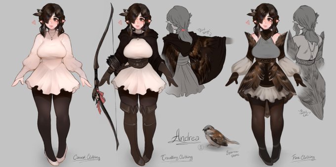 D&amp;D - Andrea (doodle dump)
Various outfits, cos I love playing dress up
+
Andrea's background characters (mentor, father, mother, bestfriend) 