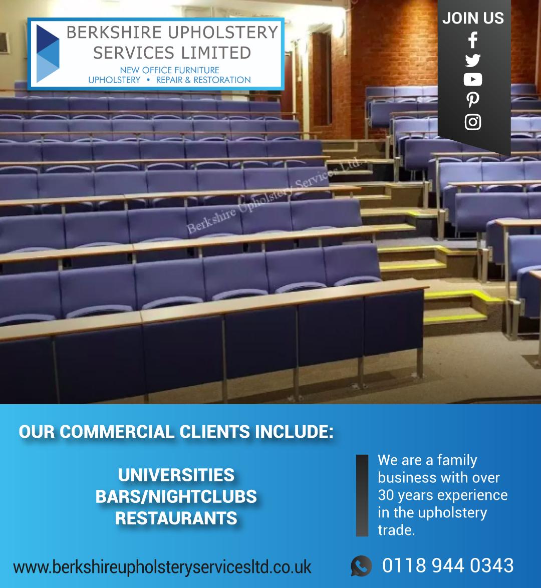 Our commercial clients include universities, bars/nightclubs, restaurants!
Call us on 0118 944 0343 now!
Visit berkshireupholsteryservicesltd.co.uk  for more.
#furniture #upholstery #officefurniture #repair #restoration #led #desk #lighting #design