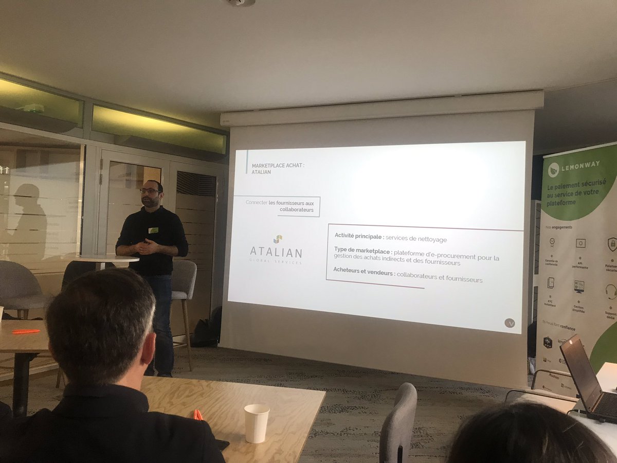 MichaelMouque's tweet image. 📍En direct du #LemonBoost organisé en partenariat avec @ExtonConsulting / @LemonWay. ➡️ @EricAlessandri de @Wizaplace : « une Marketplace achats met en concurrence des fournisseurs et permet de faire baisser les prix ».