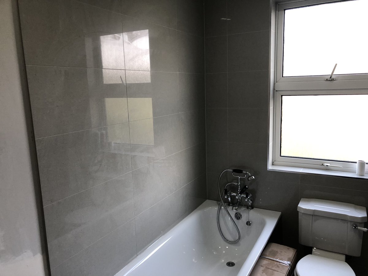 2nd Fix of new barthroom suite today #Bathrooms #Tiling #Traditional #Builders #EastSheen #London