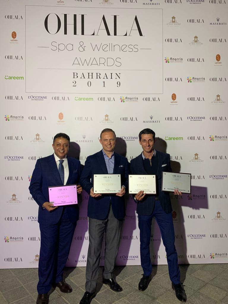 FSBahrain's tweet image. We are extremely proud to receive 4 awards from Ohlala Spa &amp;amp; Wellness Awards. Our expansive #FSSpa won the Best Hotel Spa, Best Signature Treatment, Favorite Female Spa and Favorite Spa Design. Thank you for your votes &amp;amp; constant support, we couldn't be any happier. #FourSeasons