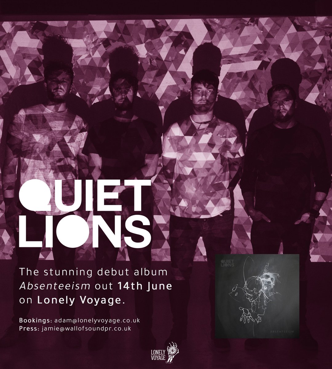 We're pleased to announce <a href="/QuietLions/">Quiet Lions</a> stunning debut album Absenteeism will be available on 14th June. 

Order Absenteeism now - lonelyvoyagerecords.bandcamp.com/album/absentee…
Watch the video for Echo Chamber - youtube.com/watch?v=wAa3DX…