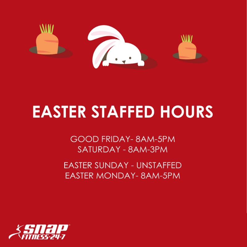 SnapStAustell's tweet photo. Here are our staffed hours over the Easter break. Don't forget, you can still access the gym with your access card 24/7! 🐰 https://t.co/kLxvrhdTiF