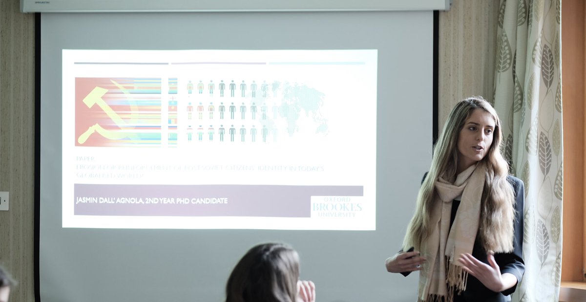 jazzdallagnola's tweet photo. Presenting my PhD thesis 'The impact of Globalisation on National Identities in Post-Soviet Societies' at #basees2019 #inmyelement #phdlife #cambridge #girlspower Thanks to @BASEES for this amazing opportunity! https://t.co/3NDFBV1P3k