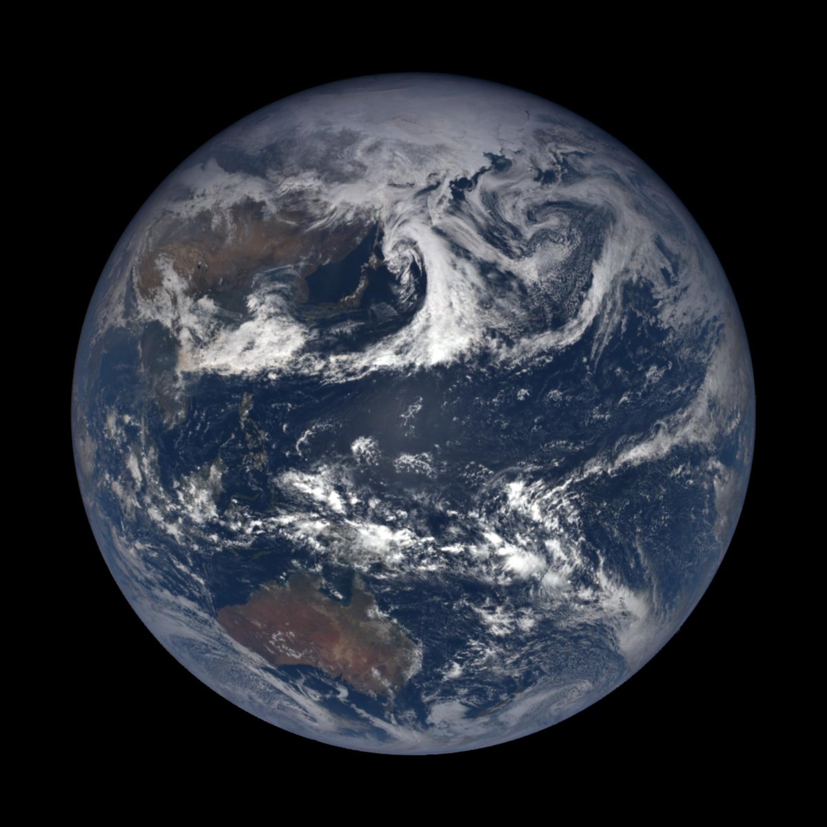 Quiet Please - There are no active tropical warnings in the Northwest Pacific/North Indian Ocean, Central/Eastern Pacific, or Southern Hemisphere at this time. NASA's EPIC camera aboard NOAA's #DSCOVR satellite, located 1 million miles from Earth captured this picture yesterday.