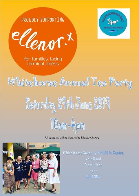 The Whitehorse surgery in Northfleet will be hosting their annual tea party on the 29 June ☕️

All proceedings will be going towards the charity Ellenor so please pop along to this great event ❤️