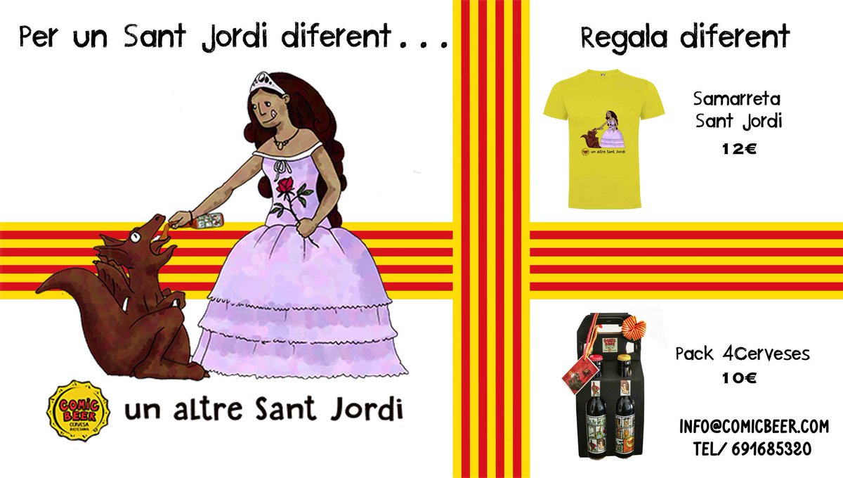 ComicBeer's tweet photo. Per un Sant Jordi diferent...       Regala diferent. 

#ilovecomicbeer #BBF19 #beerlovers #cervesaartesana #cervesacomicbeer #cardedeu #catalanbeers #productesproximitat #beerphoto #primavera #spring #Catalunya #SantJordi2019 #firasantjordi #festestradicionals #feliz #happy #drac https://t.co/FN0uteaEZB