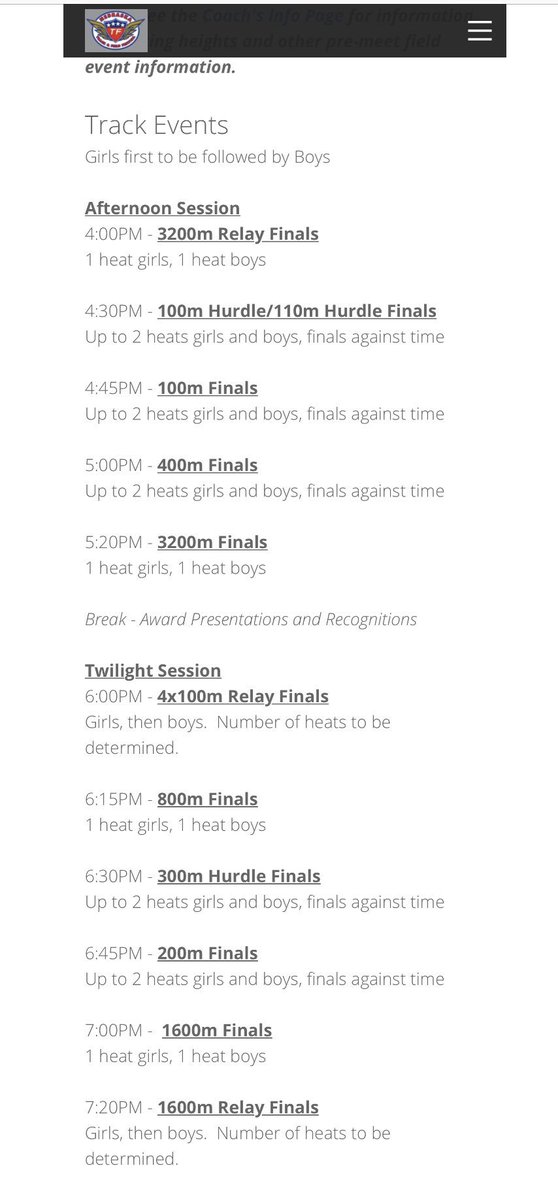 The All-Class Nebraska Track Fest schedule/info for tomorrow is attached. Only a select number of individuals qualified for this, but it is the most we’ve had qualify. The meet is at Papillion-LaVista South. Field events start at 3:30. #KnightPride