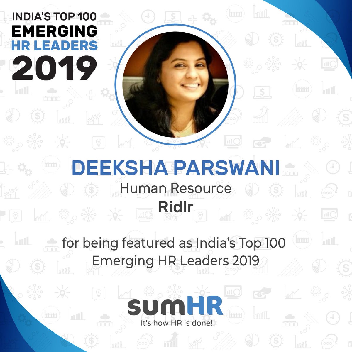 Thank you <a href="/sumHR/">sumHR</a> for featuring me in the India’s Top 100 Emerging HR Leaders of 2019.To be considered for this Role is a Great Honour and Privilege. It's really a Great Motivation when you feel something you achieved, and made you feel worth.