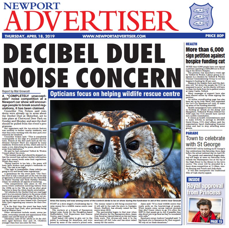 Newport Advertiser Front Page Of This Week S Newport Advertiser Wise Owl Helps Opticians Raise Money For Animal Rescue Centre Concern Over Motorfest S Decibel Duel Contest More Than 6 000 Sign Petition Newport Advertiser Front Page Of This Week S Newport Advertiser Wise Owl Helps Opticians Raise Money For Animal Rescue Centre Concern Over Motorfest S Decibel Duel Contest More Than 6 000 Sign Petition